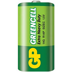 Батарейка GP Greencell 14G-U2, R14, C, 1.5V, 1 шт