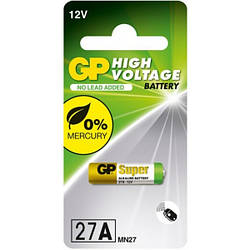 Батарейка GP Alkaline A27 12.0 V 27 A-U1 MN27 для ПУ, 1 шт.