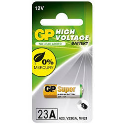 Батарейка GP Alkaline A23 12.0 V 23 AE-U1 VA23GA для ПУ, 1 шт