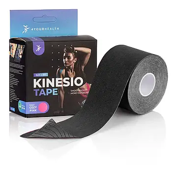 Кінезіологічний тейп 4yourhealth Kinesio Tape 5cm*5m Чорний