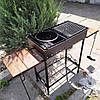 Мангал Вулкан 65 см, розбірний, з дерев*яними чи металевими поличками та повним набором аксесуарів, фото 3