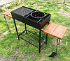 Мангал Вулкан 65 см, розбірний, з дерев*яними чи металевими поличками та повним набором аксесуарів, фото 6