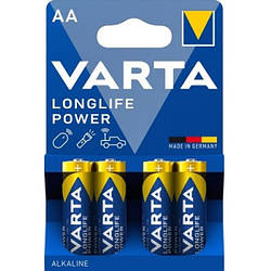 Батарейки VARTA Longlife Power AA BLI алкалінові, 4 шт.