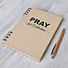 Блокнот із дерева з кольоровим друком "Pray for Ukraine", фото 2