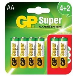 Батарейка GP AA (LR6) Super Alkaline 15A-U2, 4+2 шт.
