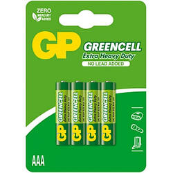 Батарейка GP Greencell 24G-U4, R3, ААА, 1.5V, 4 шт.