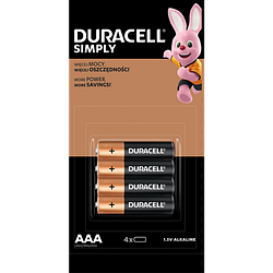 Батарейки Duracell Simply AAA/LR03/MN2400, 4 шт.