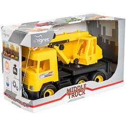 Авто Tigres Middle truck кран жовтий у коробці