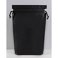 Пакет косметический на завязках, черный полиэтиленовый матовый пакет для хранения со шнурком, 21х29 см, 1 шт