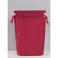 Пакет косметический на завязках, бордовый полиэтиленовый матовый пакет для хранения со шнурком, 21х29 см, 1 шт