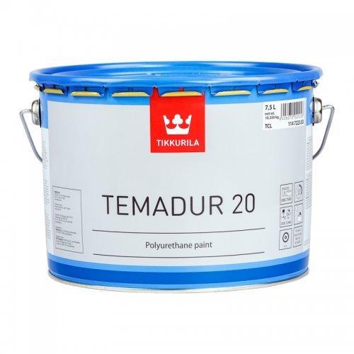 Tikkurila Temadur 20 — двокомпонентна поліуретанова напівматова фарба для металу (База TVL), 2,25 л