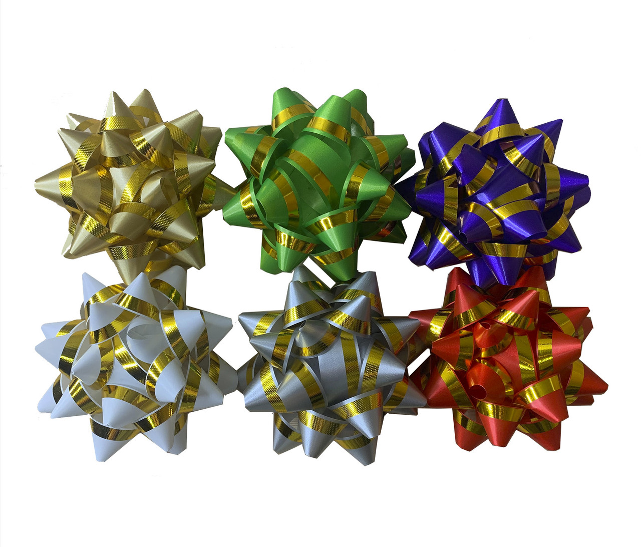 Банти подарункові "Шишки" із золотою смугою 16 см (6 штук)