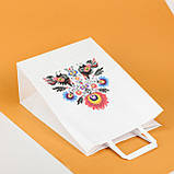 Крафт пакет яскравих кольорів 320*150*380 Великий Пакет подарунковий з малюнком "Співають Індики", фото 5