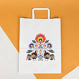 Крафт пакет яскравих кольорів 320*150*380 Великий Пакет подарунковий з малюнком "Співають Індики", фото 6