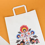 Крафт пакет яскравих кольорів 320*150*380 Великий Пакет подарунковий з малюнком "Співають Індики", фото 7