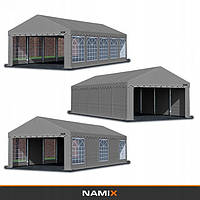 Павільйон садовий NAMIX: 5x6m BASIC, сірий PE 240 g/m²