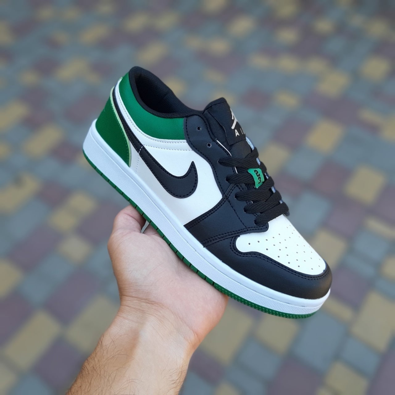 Купить Кроссовки мужские Nike Air Jordan 1 Low зеленые, Найк ...