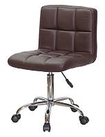 Кресло Arno CH-Office на колесах без протекторов с регулировкой высоты на хромированной базе, т - коричневый