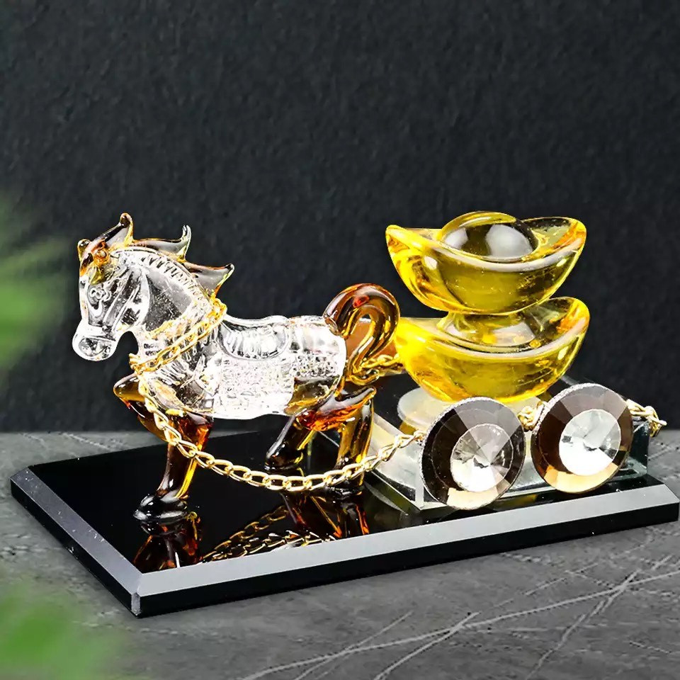 Статуэтка Лошадь c каретой с золотом для Богатства Достаток, Процветание для привлечения денег - фото 4 - id-p1746934436