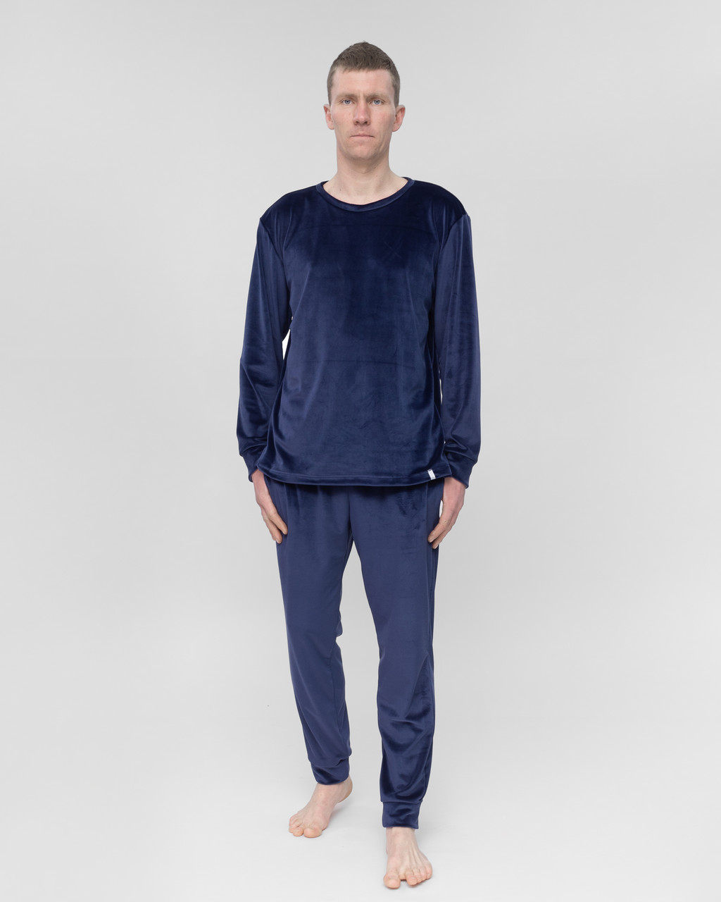 Костюм Мужской Домашний Велюровый Кофта со Штанами Темно-синий — Купить ...