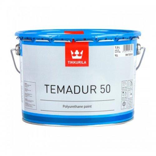 Tikkurila Temadur 50 - двокомпонентна поліуретанова напівглянсова фарба для металу (База TCL), 0,75 л, фото 1