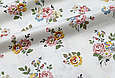 Сатин (бавовняна тканина) Кольорові трояндочки ( 0,80*160см, 120г/м2), фото 2