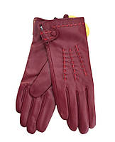 Женские кожаные перчатки 405 бордовые
