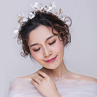 Обідок для волосся з квітами "Tender Flower", білий, червоний