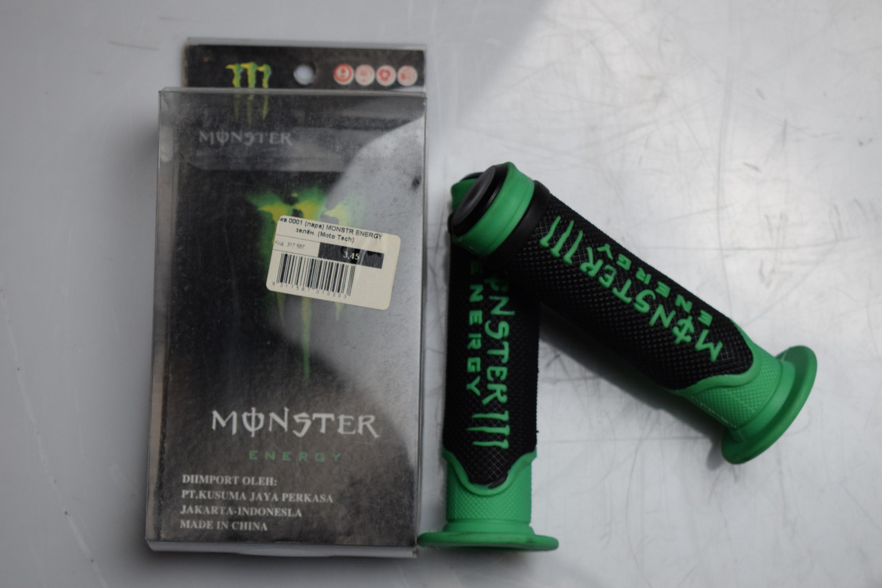 Грипси для скутера 0001 Monster Energy зелений (Moto Teсh), фото 1