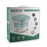 Портативна міні пральна машина складана Maxtop 7399 green S, фото 3