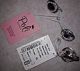 Комплект срібний сережки, каблучка з позолотою та фіанітами, фото 7
