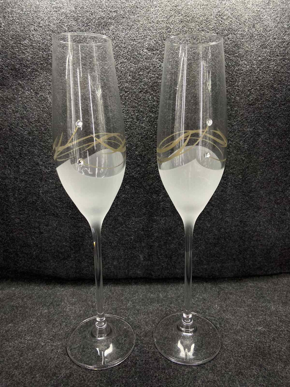 Келихи весільні для молодіжнів зі стразами Сваровські, фото 1