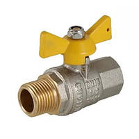 Кран газовый шаровой Valves 1002 ЖМ 1/2" ВН PN30 прямой