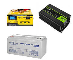 Комплект резервного живлення для котла та теплої підлоги Green Sell 2000W+ ЗАРЯДНЕ+ мультигелева батарея 80 ч