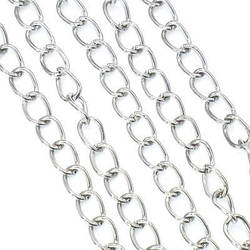 Ланцюг з нержавіючої сталі паяний 3х4 мм Платина 1 метр