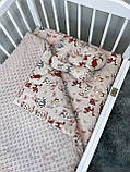 Комплект постельного белья для новорожденных Манюня в кроватку ( коляску) плед + подушка + простынь, фото 9