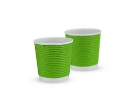 Стакан паперовий гофрований 110мл зелений F-горизонт 25шт/уп