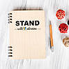 Блокнот для записів у дерев’яній обкладинці з написом "Stand with Ukraine", фото 2