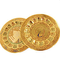Набор тарелок из латуни (Павлин - Тадж-Махал), диаметр 22 см