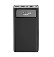 Повербанк (УМБ) XO PR124, 40000 mAh, 4USB + Type-C, с фонариком, Black