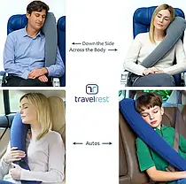 Дорожня надувна подушка Travelrest Inflatable Luxury, Подушка для подорожей, фото 5