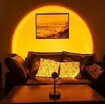 Лампа LED для селфі ефект сонця 23 см, Кругла світлодіодна лампа для фото Sunset Lamp, фото 6