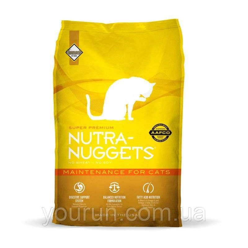 Nutra Nuggets (Нутра Нагетс) Maintenance -Сухий корм для кастрованих котів (курка) 3кг
