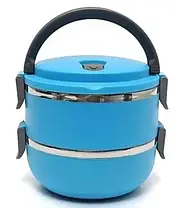 Переносна ємність для зберігання продуктів Lunch Box Two Layers (два контейнери), Ланчбокс для їжі, фото 3