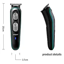 Машинка для стрижки VGR V055 5W, Набір для стрижки волосся на акумуляторі, Окантовочна машинка, фото 5