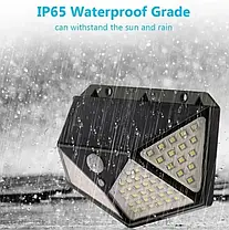 Ліхтар прожектор на сонячній батареї з датчиком руху Solar Wall Lamp SH-100 Чорний, фото 6