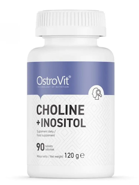 OstroVit Choline + Inositol. Підтримка печінки та нервової системи, 90 таб. Холін бітартрат + інозитол. Польща.