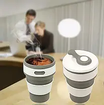 Складна силіконова чашка з кришкою Collapsible, Термокружка, Склянка складна, Склянка складна, фото 4