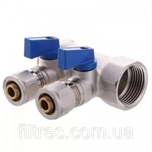 Колектор Koer KR.1125-2 3/4”x2 WAYS з кульовими кранами та фітингом