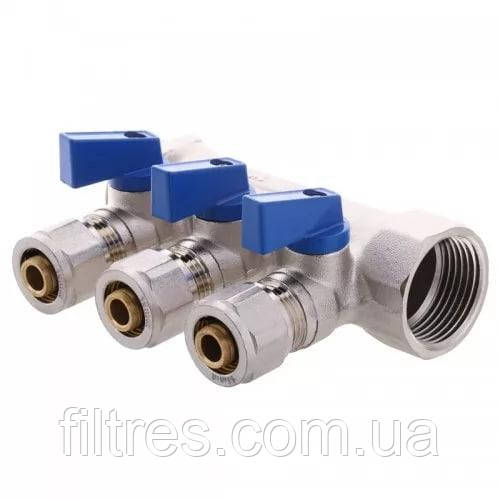 Колектор Koer KR.1125-3 3/4”x3 WAYS з кульовими кранами та фітингом